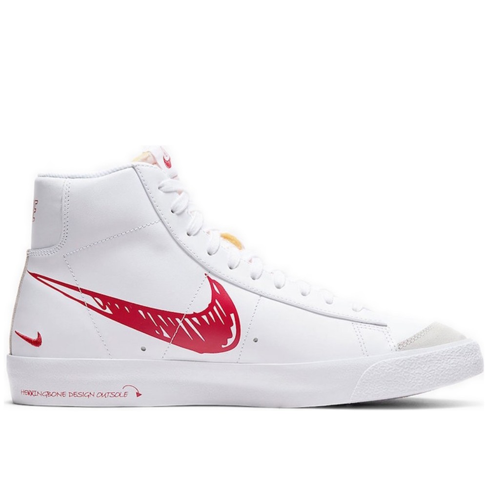 Blazer Mid 77 Sketch White Red
