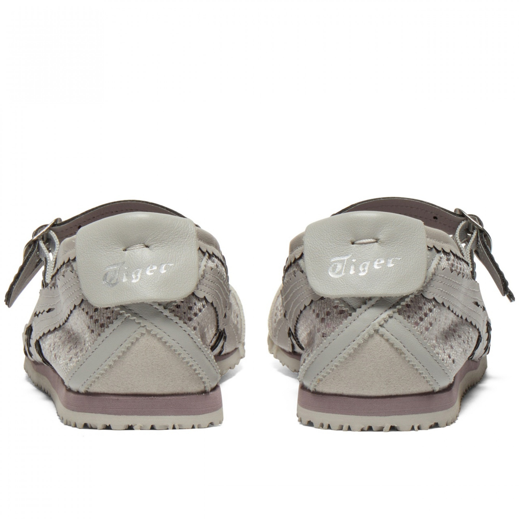 Mexico 66 Mary Jane Shoes Buckle Fabric Flat Gray Low Heel 3cm Moderate Round Tip 1182a705 020