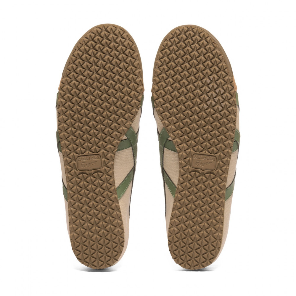 Mexico 66 Casual Shoes Beige Fabric Flat Green Low Top Moderate Round Tip Slip On 1183a437 253
