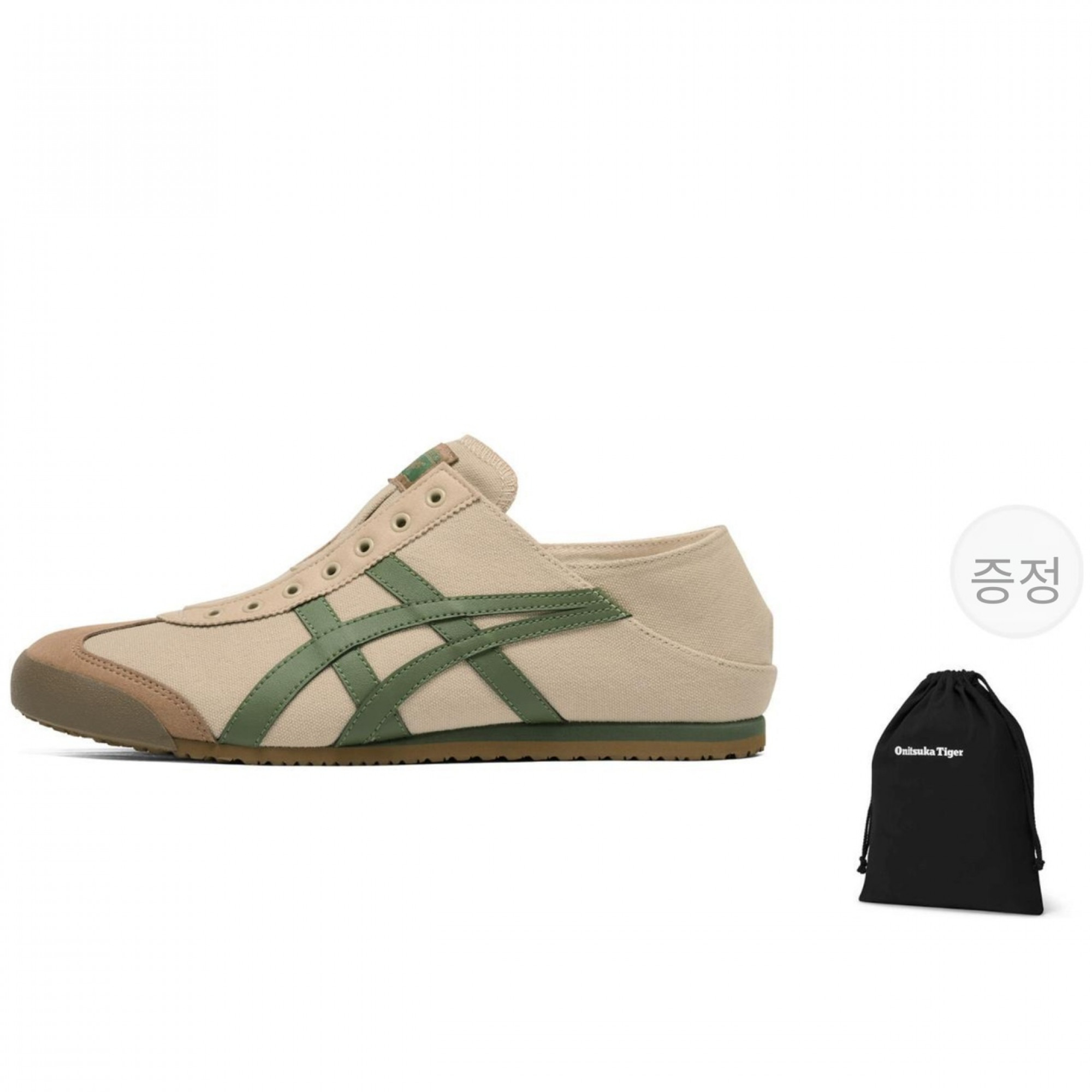 Mexico 66 Casual Shoes Beige Fabric Flat Green Low Top Moderate Round Tip Slip On 1183a437 253