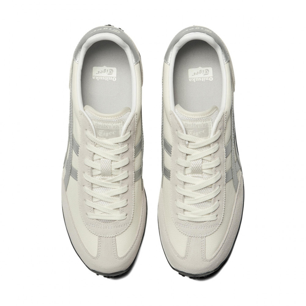 Edr 78 Casual Shoes Beige Cow Leather Flat Lace Up Low Top Moderate Round Tip Silver 1183b411 104