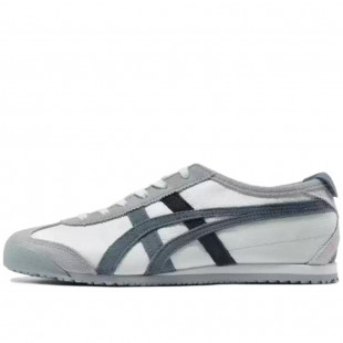 Mexico 66 Casual Shoes Fabric Flat Gray Lace Up Low Top Round Tip Rubber Slip Resistant White 1183c076 300