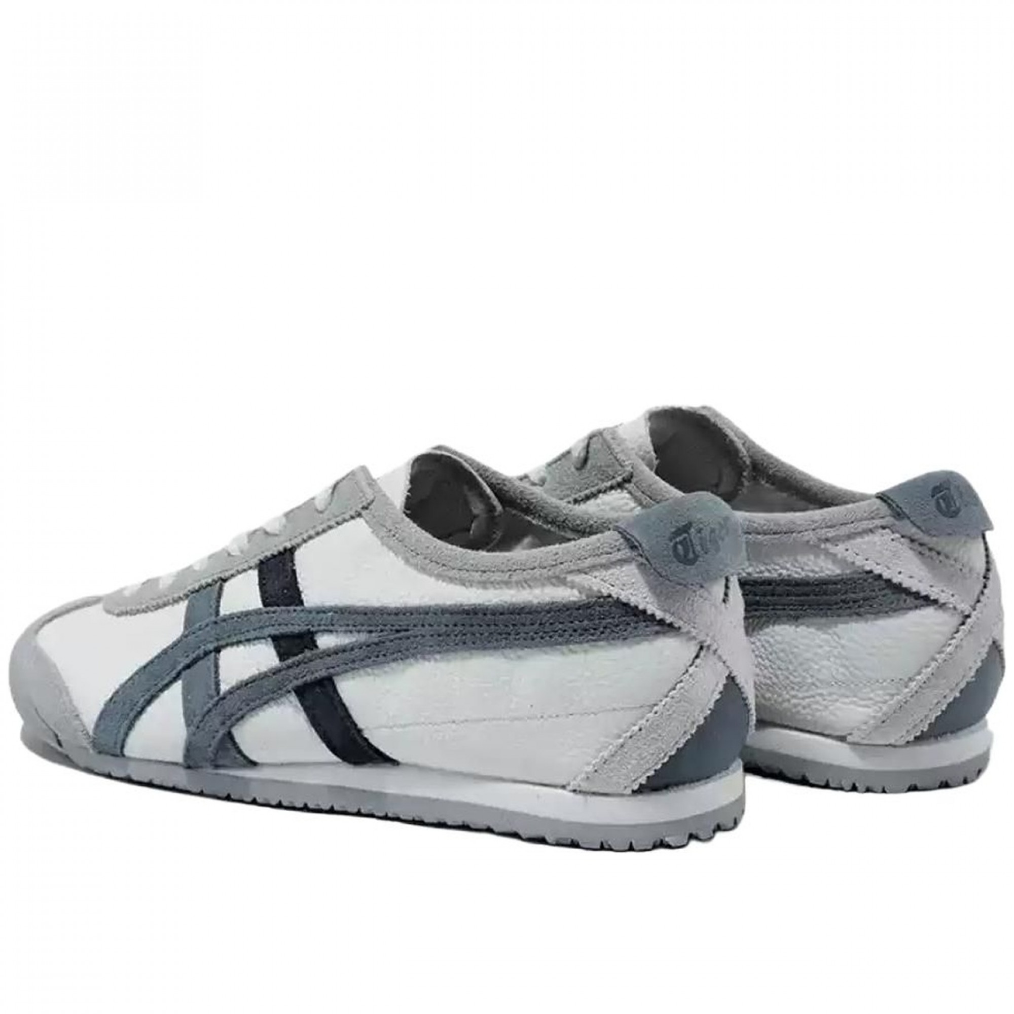 Mexico 66 Casual Shoes Fabric Flat Gray Lace Up Low Top Round Tip Rubber Slip Resistant White 1183c076 300