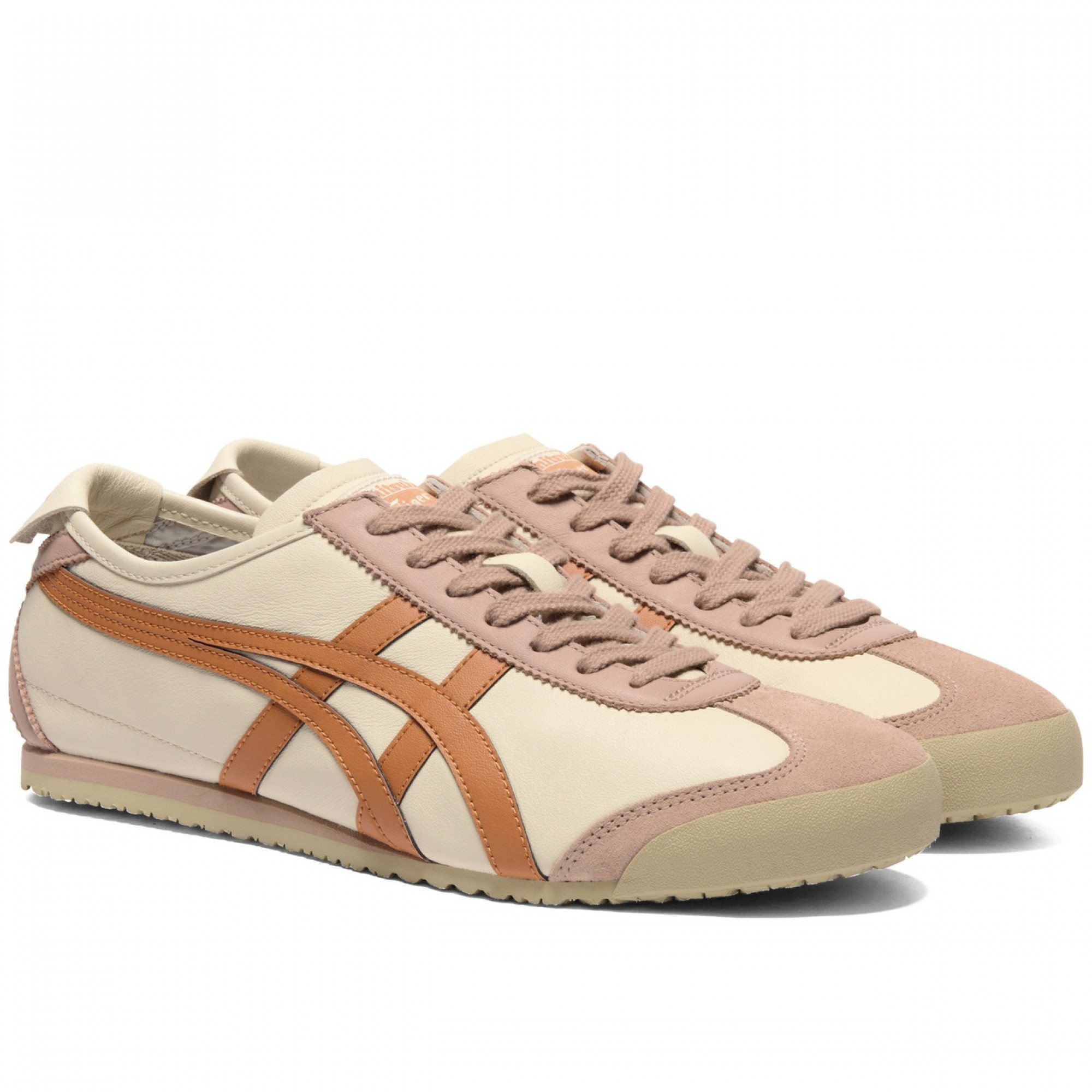 Mexico 66 Breathable Low Top Casual Shoes Beige Orange