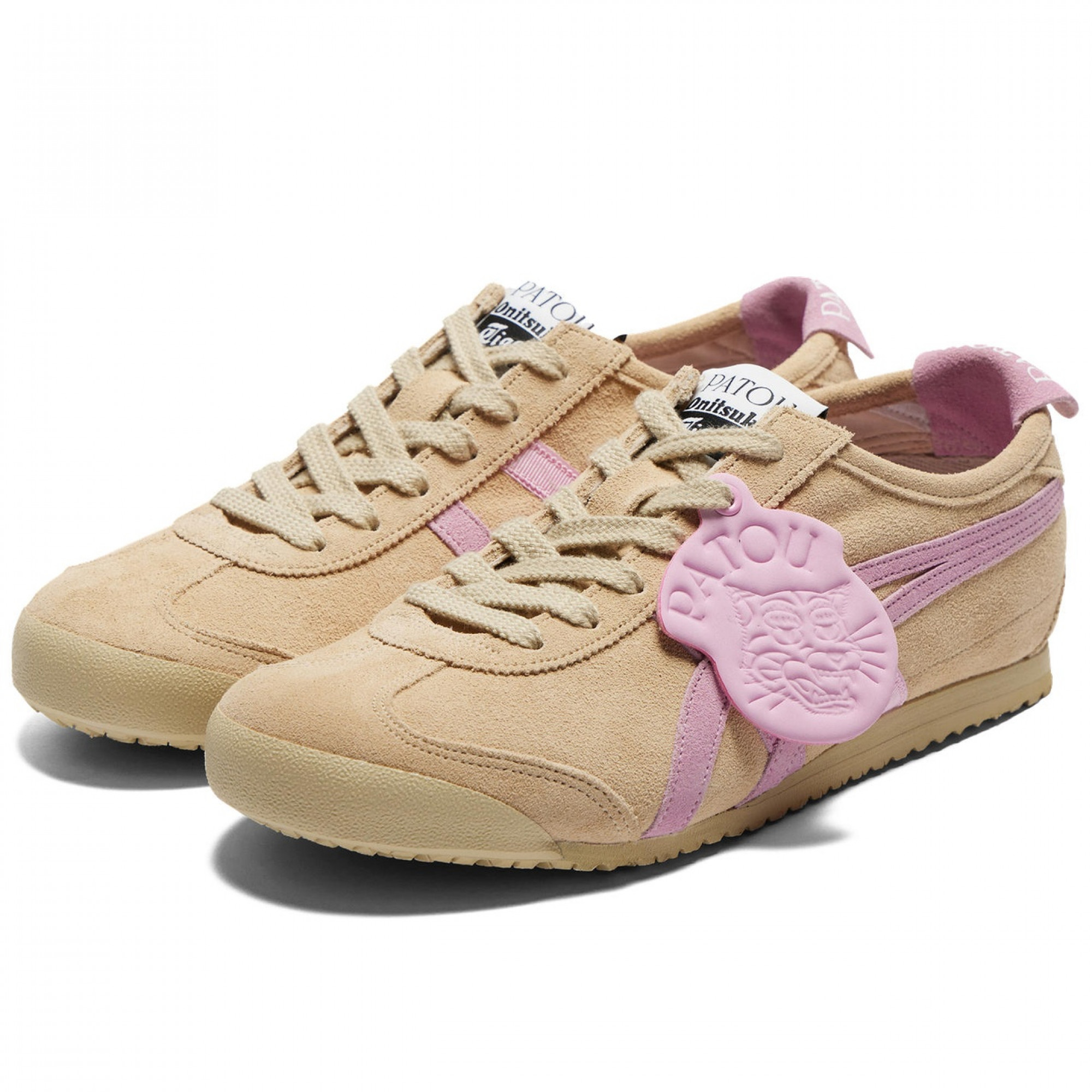 Patou X Mexico 66 Anti Slip Wear Resistant Low Top Casual Shoes Brown Pink