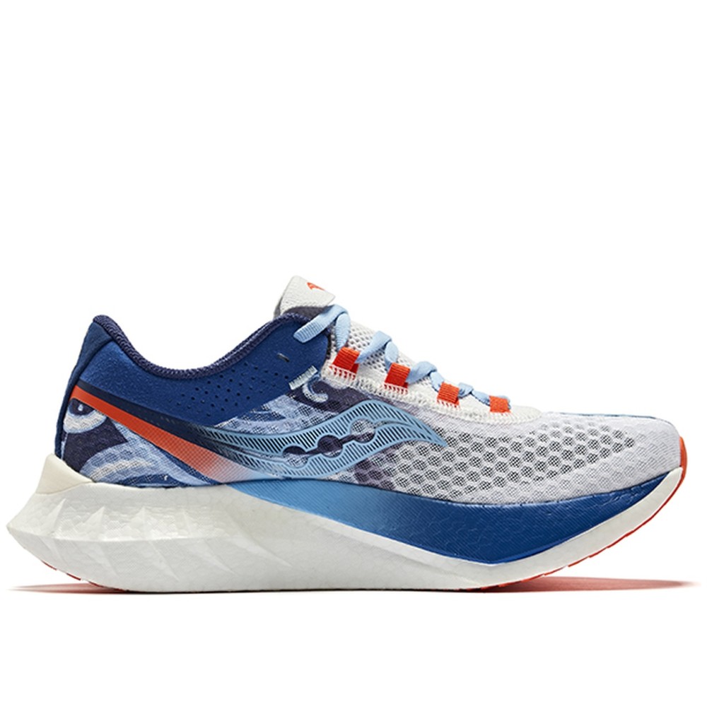Endorphin Pro 4 Cushioning Anti Slip And Wear Resistant Low Top Carbon Plate Running Shoes Unisex White Blue